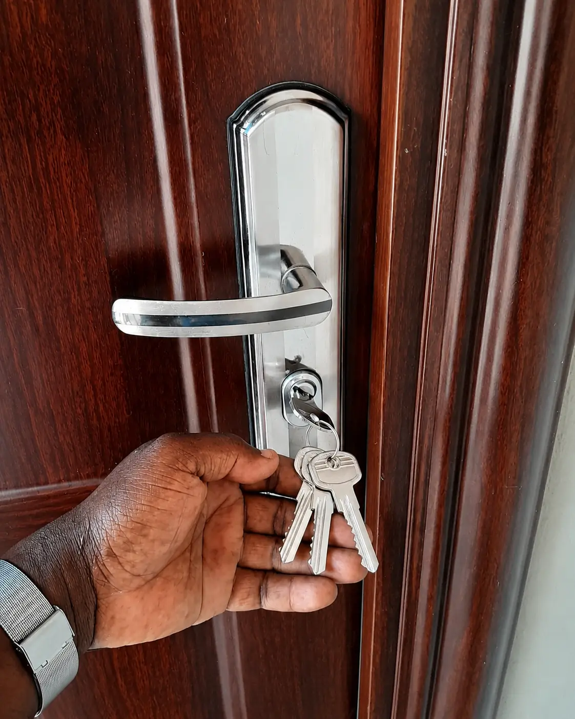Residential lock replacement with new keys
